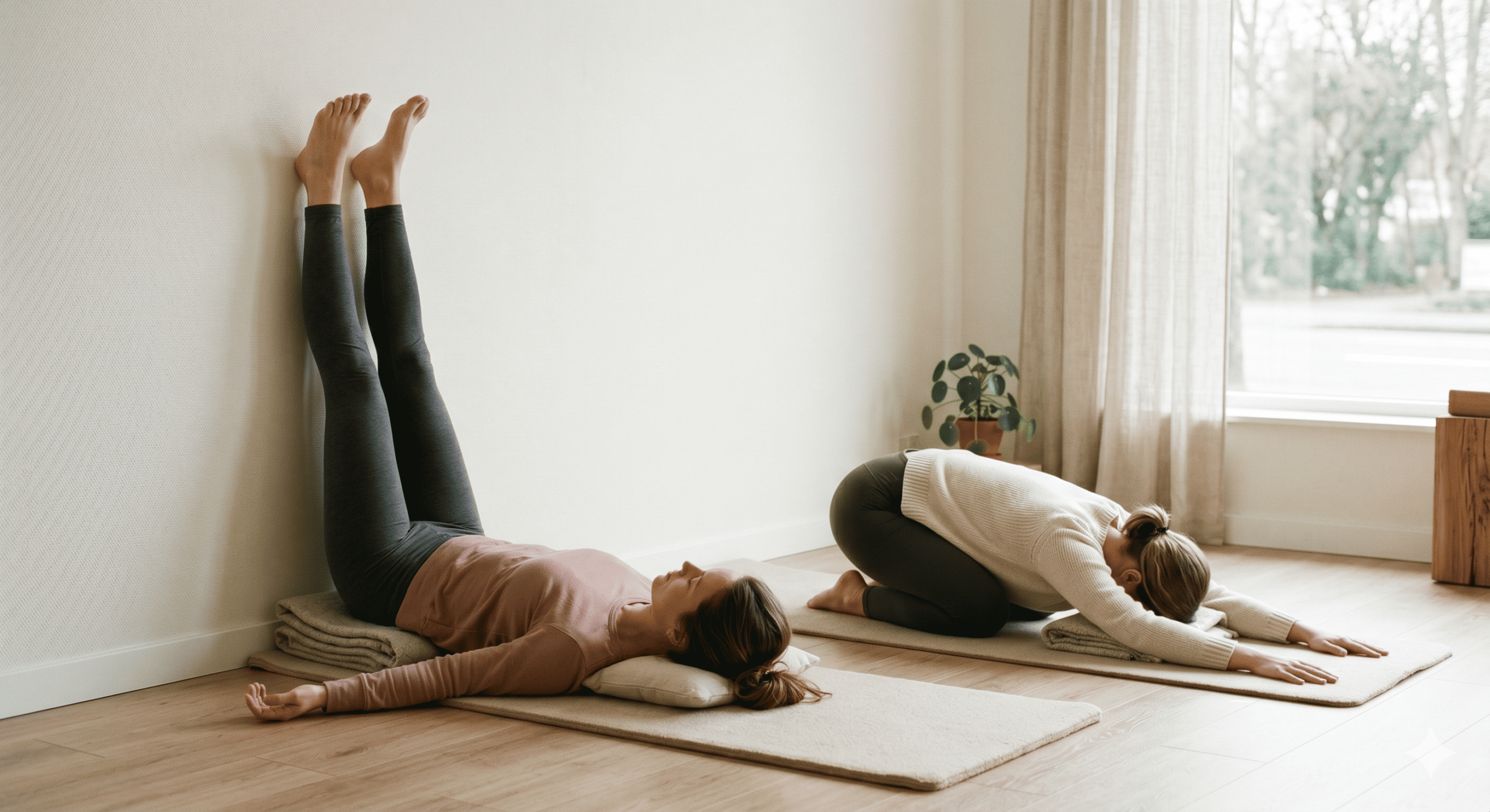 Alternatives à Shavasana : 5 options pour se reposer sans culpabilité – assise, jambes au mur, Balasana, ultra-supportée ou progressive. Adapter n'est pas tricher.
