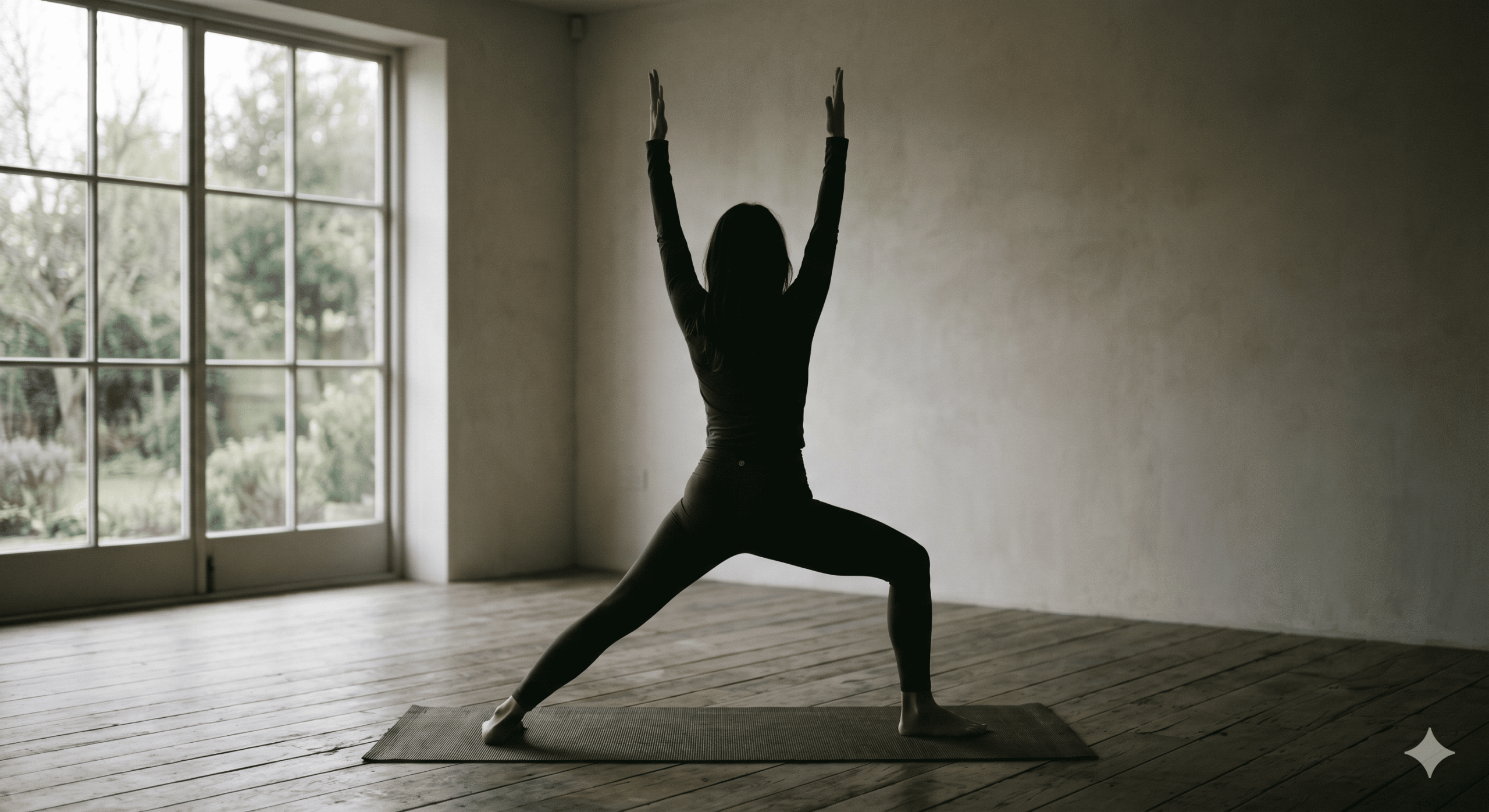 pratiquante de yoga de dos, illustration de la pratique intérieure sans regard dans le miroir