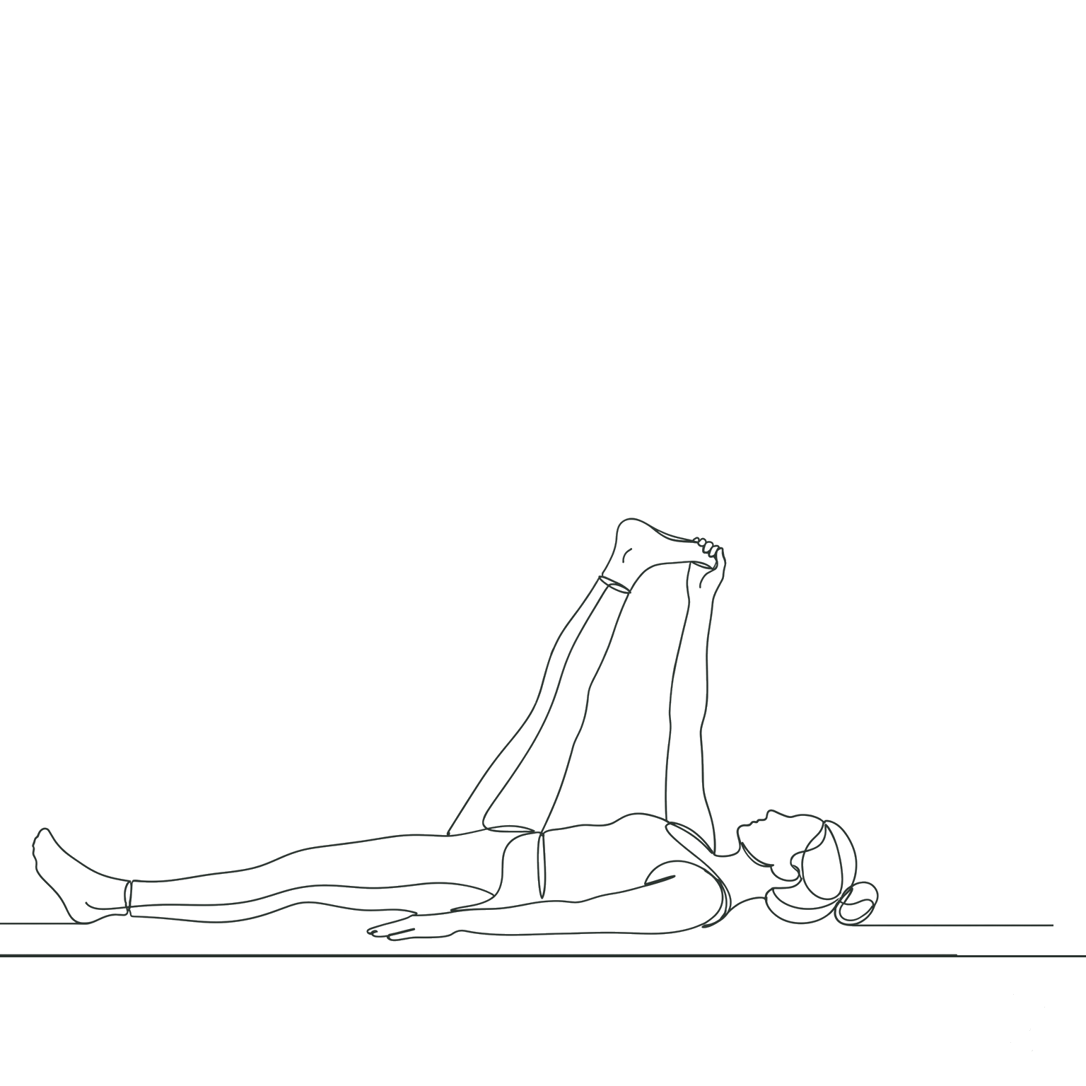 Supta Padangusthasana : jambe levée allongé